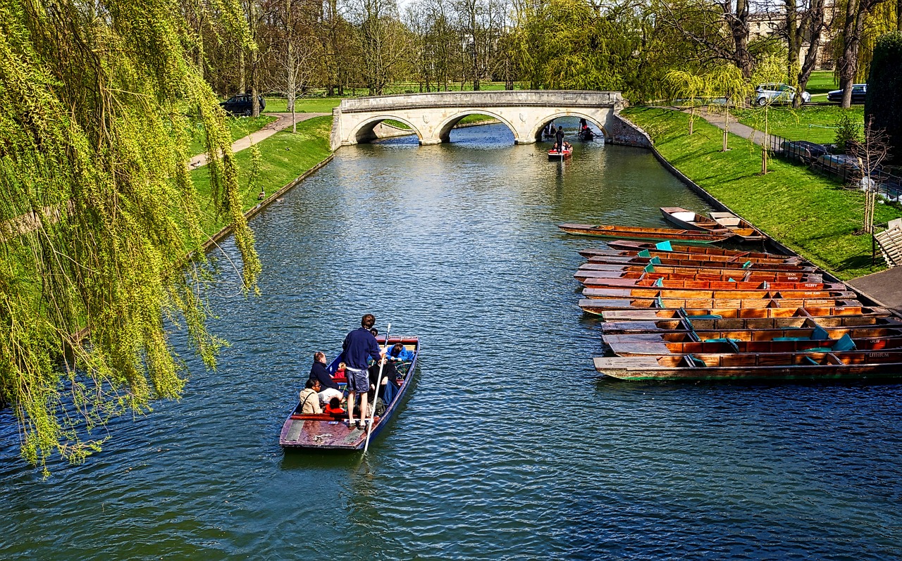 Punts on the River Cam in Cambridge